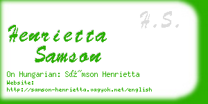 henrietta samson business card